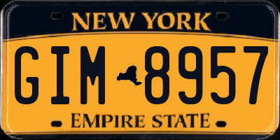 NY license plate GIM8957