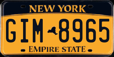 NY license plate GIM8965