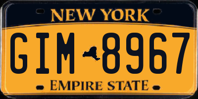 NY license plate GIM8967