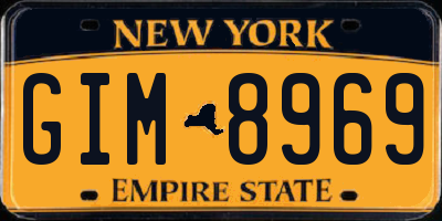 NY license plate GIM8969
