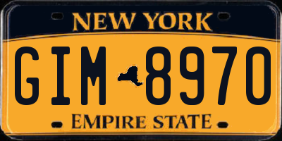 NY license plate GIM8970