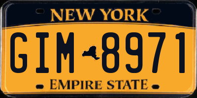 NY license plate GIM8971