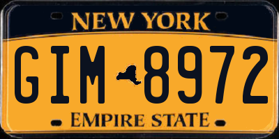 NY license plate GIM8972