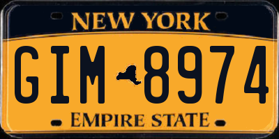 NY license plate GIM8974