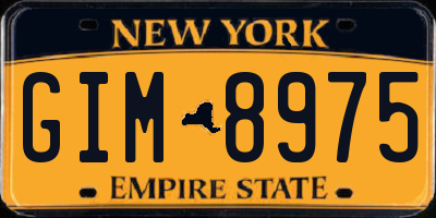 NY license plate GIM8975
