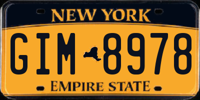 NY license plate GIM8978