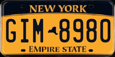 NY license plate GIM8980