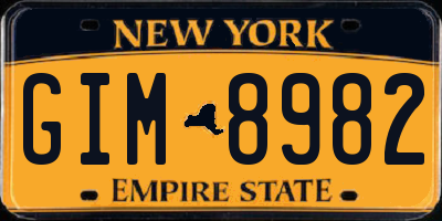 NY license plate GIM8982
