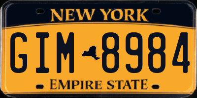 NY license plate GIM8984