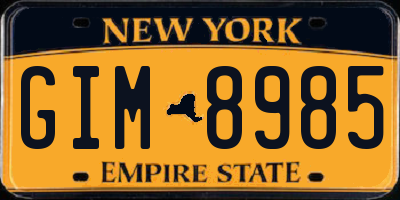 NY license plate GIM8985