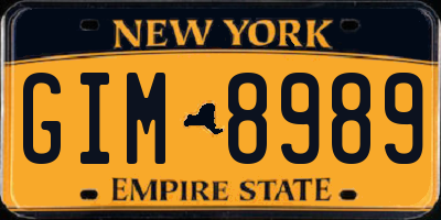 NY license plate GIM8989
