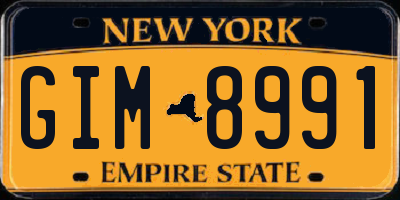 NY license plate GIM8991