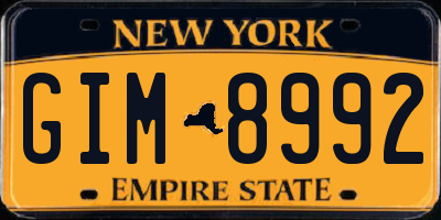 NY license plate GIM8992