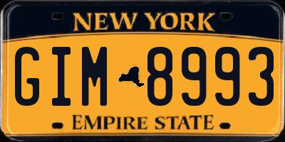 NY license plate GIM8993