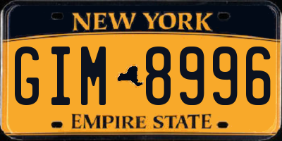 NY license plate GIM8996