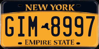 NY license plate GIM8997