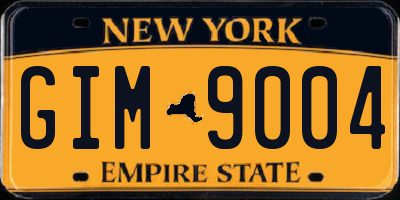 NY license plate GIM9004