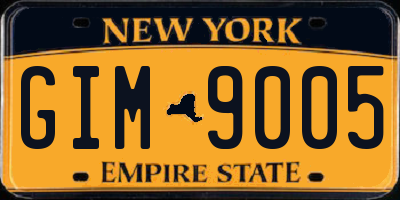 NY license plate GIM9005