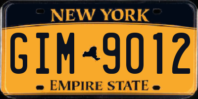 NY license plate GIM9012