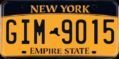NY license plate GIM9015
