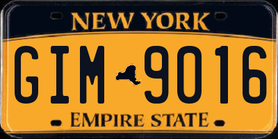 NY license plate GIM9016