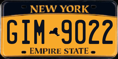 NY license plate GIM9022