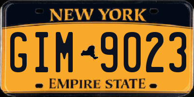 NY license plate GIM9023