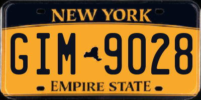 NY license plate GIM9028