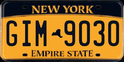 NY license plate GIM9030