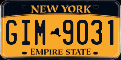 NY license plate GIM9031