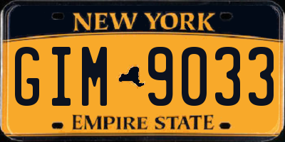 NY license plate GIM9033