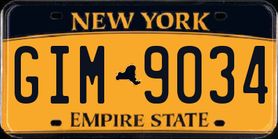 NY license plate GIM9034
