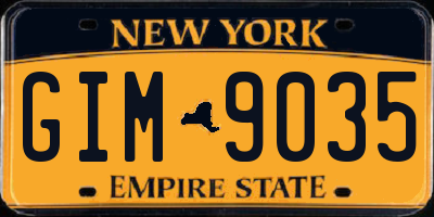 NY license plate GIM9035
