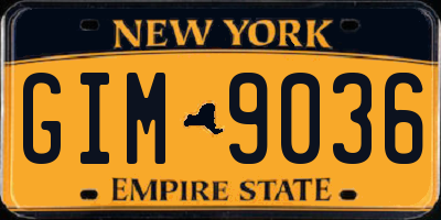 NY license plate GIM9036