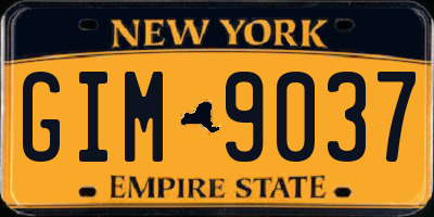 NY license plate GIM9037