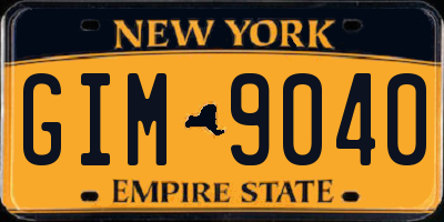 NY license plate GIM9040