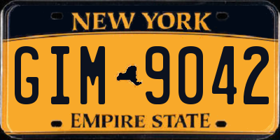 NY license plate GIM9042
