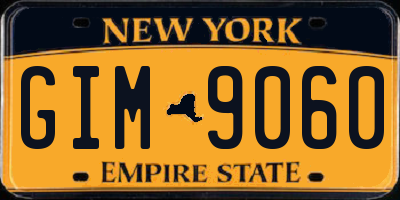 NY license plate GIM9060