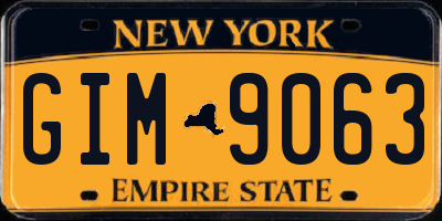 NY license plate GIM9063