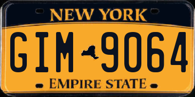 NY license plate GIM9064