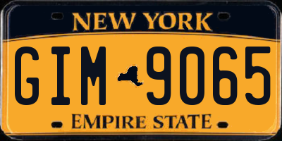 NY license plate GIM9065