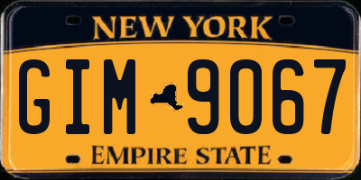 NY license plate GIM9067