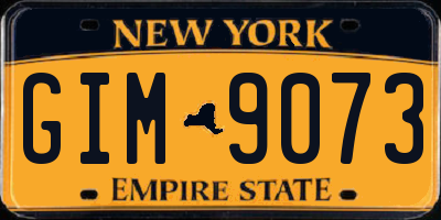 NY license plate GIM9073