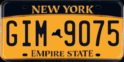 NY license plate GIM9075