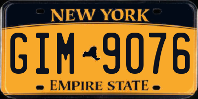 NY license plate GIM9076