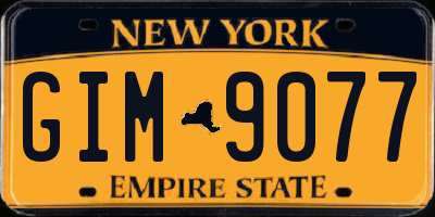 NY license plate GIM9077