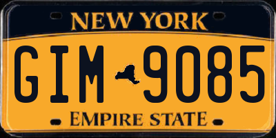 NY license plate GIM9085