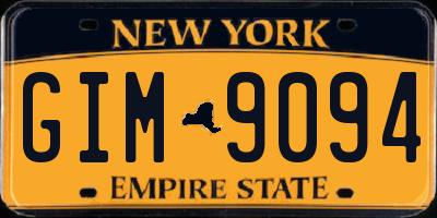 NY license plate GIM9094