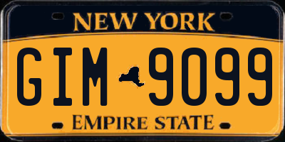 NY license plate GIM9099