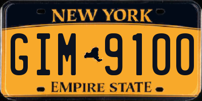 NY license plate GIM9100